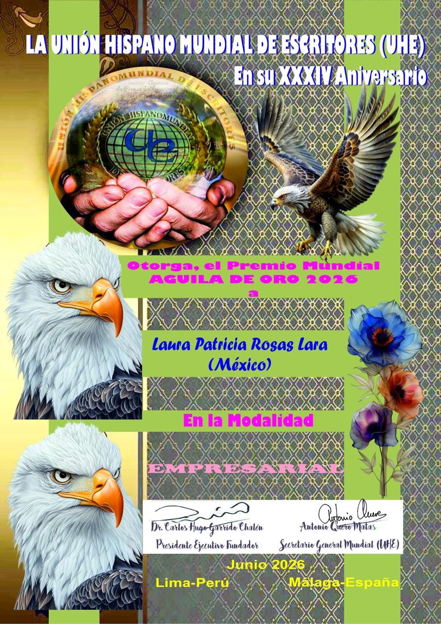 Diploma Premio Mundial Águila de Oro 2026 — modalidad Empresarial